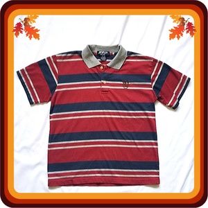 🌟4/$10🌟 Red w/ Blue & Gray Stripes Polo Shirt